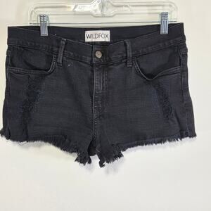 Wildfox Womens Black Distressed Cut off Daisy Dukes Denim Shorts Size 30